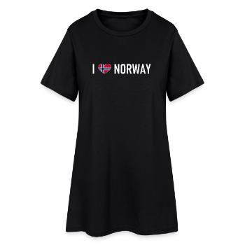 J’aime la Norvège - Norvège - Norvège - Cœur - Amour - Robe T-shirt Femme - noir - Devant