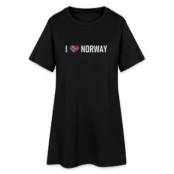 J’aime la Norvège - Norvège - Norvège - Cœur - Amour - Robe T-shirt Femme - noir - Devant