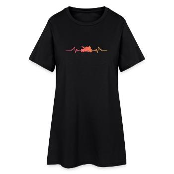 Motorradfahrer Sunset Heartbeat Motorrad - Frauen T-Shirt-Kleid - Schwarz - Vorne