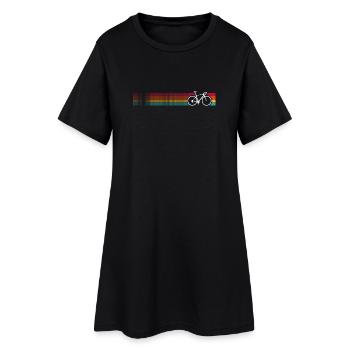Vibrant Rainbow Bicycle Pattern - Women’s T-Shirt Dress - black - Front