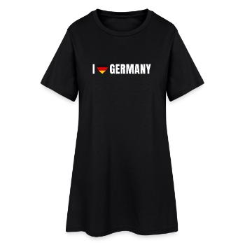 Germany Herz – Deutschland Flaggenherz - Frauen T-Shirt-Kleid - Schwarz - Vorne