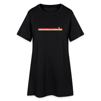 Silhouette de danse rétro au coucher du soleil - Robe T-shirt Femme - noir - Devant