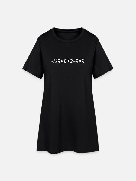 18. Geburtstag - eine mathematische Formel - Frauen T-Shirt-Kleid - Schwarz