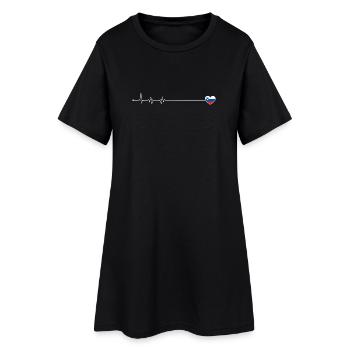 Drapeau Heartbeat Slovénie - Robe T-shirt Femme - noir - Devant