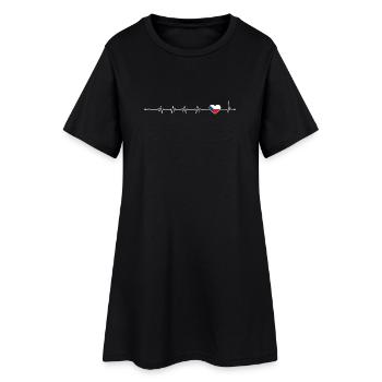 Heartbeat drapeau de la République tchèque - Robe T-shirt Femme - noir - Devant