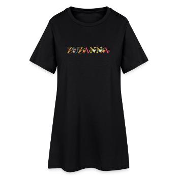 Le nom de ZUZANNA est décoré de fleurs - Robe T-shirt Femme - noir - Devant