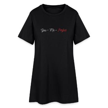 You plus me = perfect Valentines Day - Women’s T-Shirt Dress - black - Front