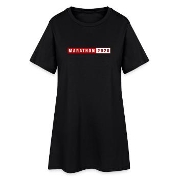 Marathon 2026 - Frauen T-Shirt-Kleid - Schwarz - Vorne