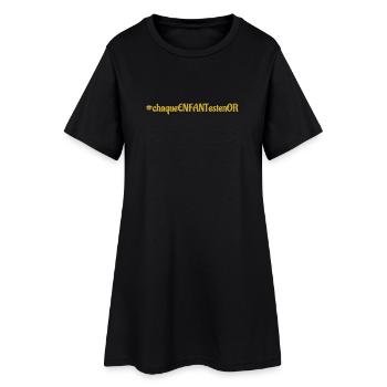 #chaqueENFANTestenOR - Lettrage français - Robe T-shirt Femme - noir - Devant