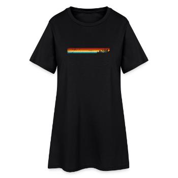 Sunset Stripes Skyline - Frauen T-Shirt-Kleid - Schwarz - Vorne