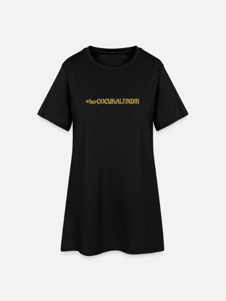 #herÇOCUKALTINDIR - Lettrage turc - Robe T-shirt Femme - noir