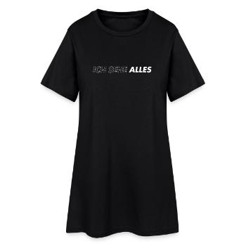 Ich sehe alles - Frauen T-Shirt-Kleid - Schwarz - Vorne