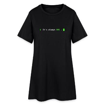 C’est toujours DNS – conception de terminaux administrateurs système - Robe T-shirt Femme - noir - Devant