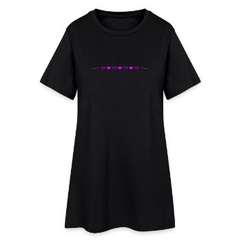 Icône de la ligne Hearts - Robe T-shirt Femme - noir - Devant
