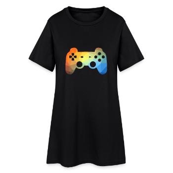 Bunter Gaming Controller - Frauen T-Shirt-Kleid - Schwarz - Vorne