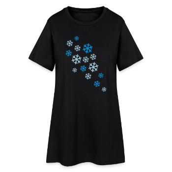 schneeflocken schnee winter - Frauen T-Shirt-Kleid - Schwarz - Vorne