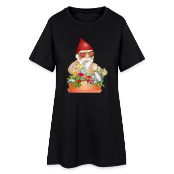 cooler Gartenzwerg macht Urlaub auf Balkonien - Frauen T-Shirt-Kleid - Schwarz - Vorne