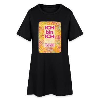 Regenbogen Spiralen Ich bin Ich - Sonja Ariel - Frauen T-Shirt-Kleid - Schwarz - Vorne