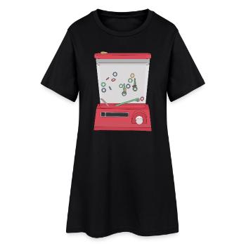 Wässriger Ring Strahl - Frauen T-Shirt-Kleid - Schwarz - Vorne