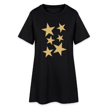 étoiles - Robe T-shirt Femme - noir - Devant