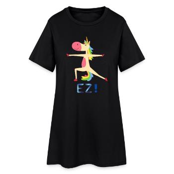 Rainbow Unicorn in Yoga Pose - Women’s T-Shirt Dress - black - Front