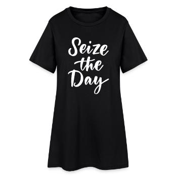 Saisissez le jour - Robe T-shirt Femme - noir - Devant