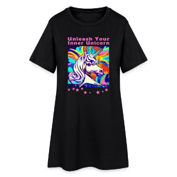 Magical horsepower shirt for dreamers - Women’s T-Shirt Dress - black - Front