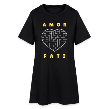 Amor Fati Stoic Acceptance Philosophy Shirt - Women’s T-Shirt Dress - black - Front