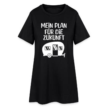 Wanderlust Camping Chillen Wohnwagen Statement - Frauen T-Shirt-Kleid - Schwarz - Vorne