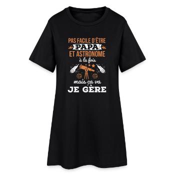Papa et astronome - Robe T-shirt Femme - noir - Devant