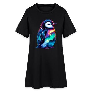 Manchot aurore boréale - Robe T-shirt Femme - noir - Devant