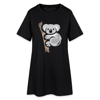 Koala Bear Comic Animal Australia Nature Cartoon Logo - Women’s T-Shirt Dress - black - Front
