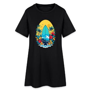 Planche de surf élégante - Robe T-shirt Femme - noir - Devant