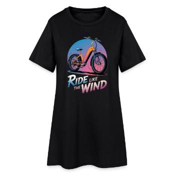 Illustration de vélo électrique vibrant - Robe T-shirt Femme - noir - Devant