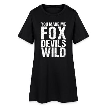 Tu me fais Fox Devils wild Denglish - Robe T-shirt Femme - noir - Devant
