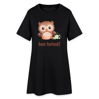 Hoo Furted Owl Jeu de mots - Robe T-shirt Femme - noir - Devant