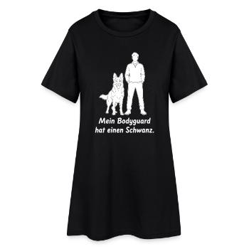 Mein Bodyguard hat einen Schwanz. - Frauen T-Shirt-Kleid - Schwarz - Vorne