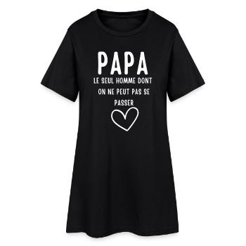 Humour Papa Homme Unique Message T-Shirt - Robe T-shirt Femme - noir - Devant