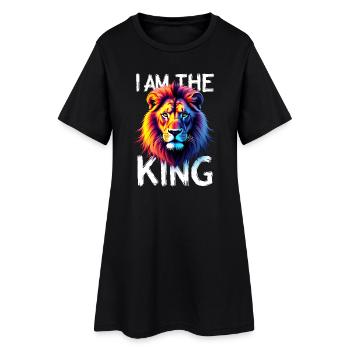 I am the King Löwe - Frauen T-Shirt-Kleid - Schwarz - Vorne
