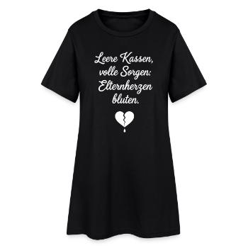 Elternherzen bluten - Frauen T-Shirt-Kleid - Schwarz - Vorne