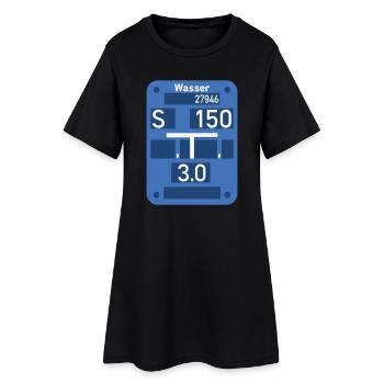 Wasser Schild - Frauen T-Shirt-Kleid - Schwarz - Vorne