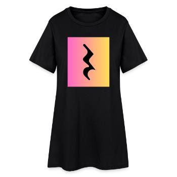 Quart de chambre Signe musical en couleur - Robe T-shirt Femme - noir - Devant