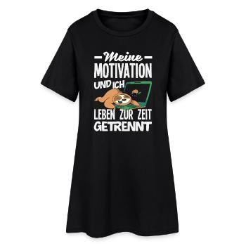 Ma motivation et moi - Paresseux séparé - Robe T-shirt Femme - noir - Devant