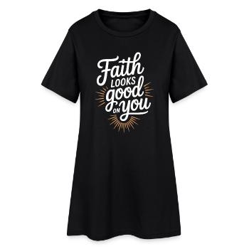 La foi vous va bien Dicton chrétien - Robe T-shirt Femme - noir - Devant