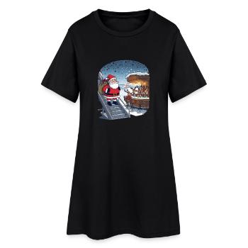 Renne dehors - Robe T-shirt Femme - noir - Devant