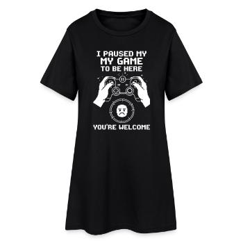 Mon jeu s’est arrêté pour être ici - Robe T-shirt Femme - noir - Devant