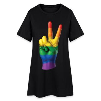 PRIDE PEACE HAND - peace & love - Robe T-shirt Femme - noir - Devant