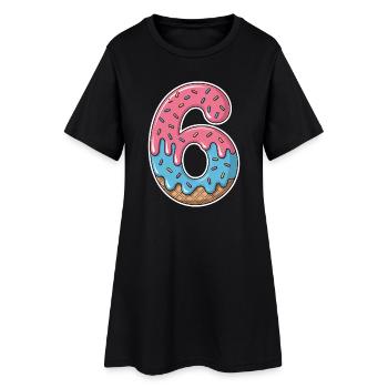 Fête d’anniversaire de la glace numéro 6 des vermicelles - Robe T-shirt Femme - noir - Devant