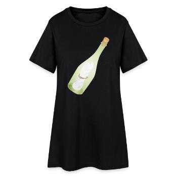 Message romantique vintage dans une bouteille avec un message ancien - Robe T-shirt Femme - noir - Devant