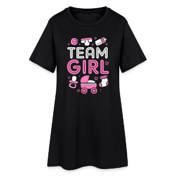 Gender Reveal Team Girl - Frauen T-Shirt-Kleid - Schwarz - Vorne